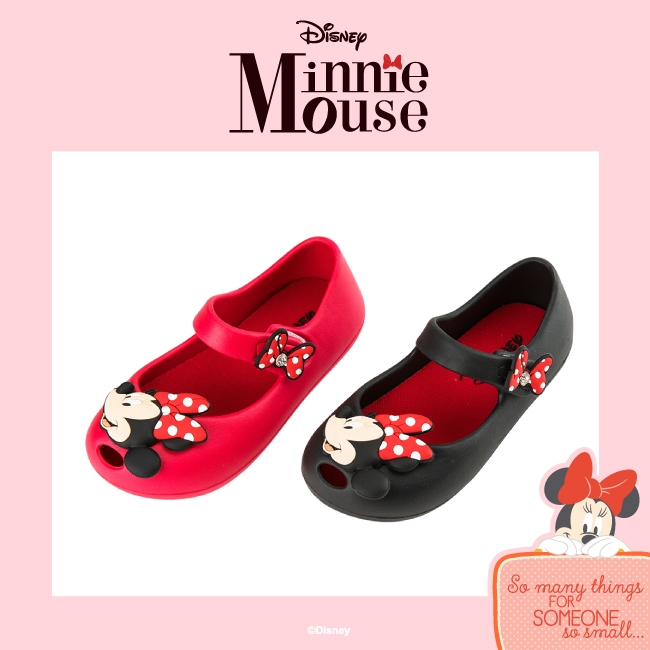 迪士尼童鞋米奇米妮防水立體造型公主鞋-紅