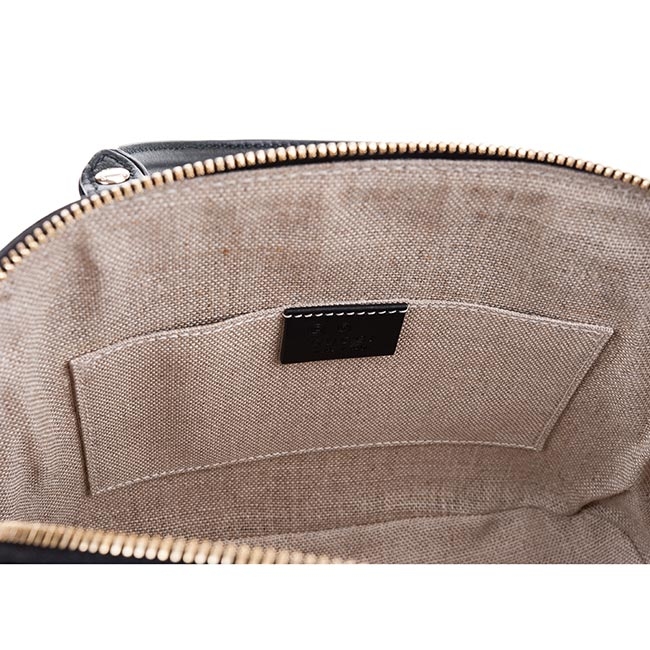 GUCCI 經典Guccissima系列雙G緹花全皮革壓紋迷你兩用包 (黑色)