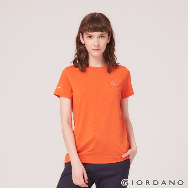 GIORDANO 女裝G-MOTION反光LOGO運動T恤-38 錦鯉橙