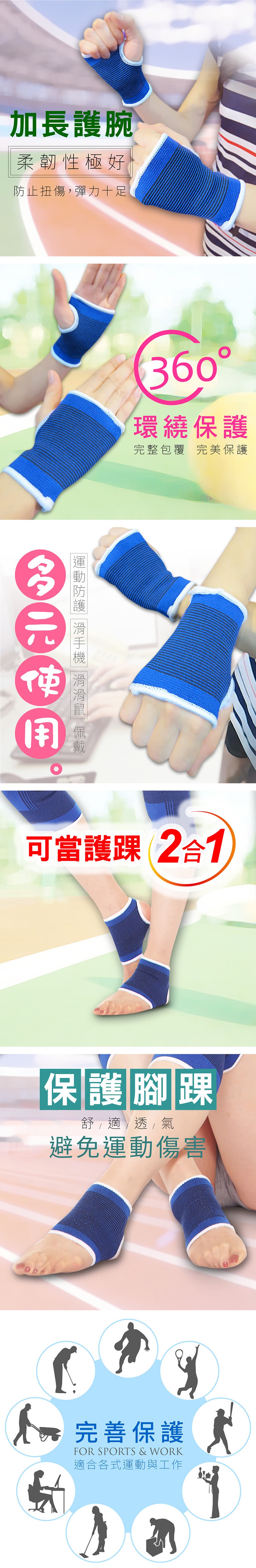 【Yi-sheng】*發燒新品*健康減壓護脊板挺背帶(611美背+藍膝藍腕)