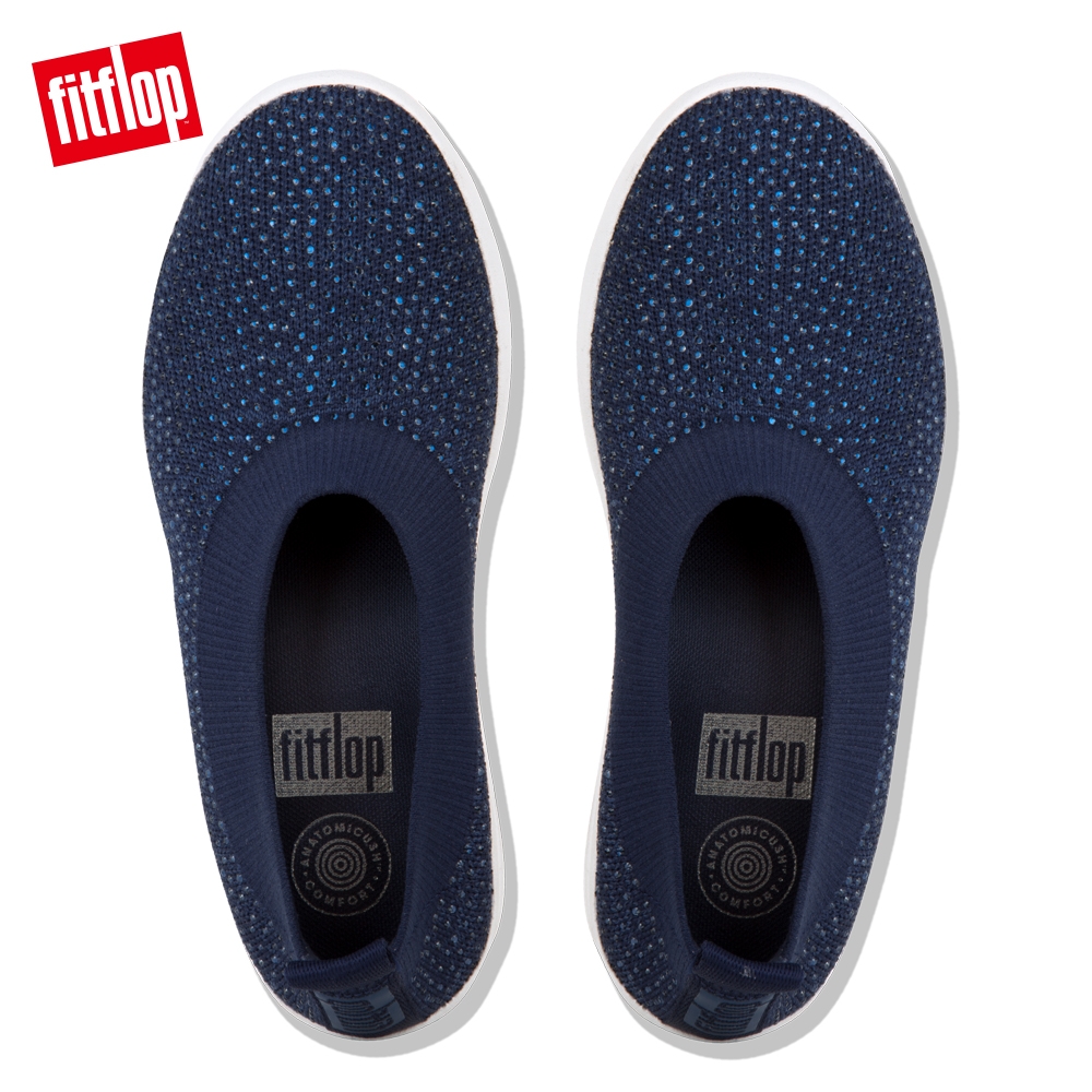 FitFlop UBERKNIT CRYSTAL BALLERINA 午夜藍