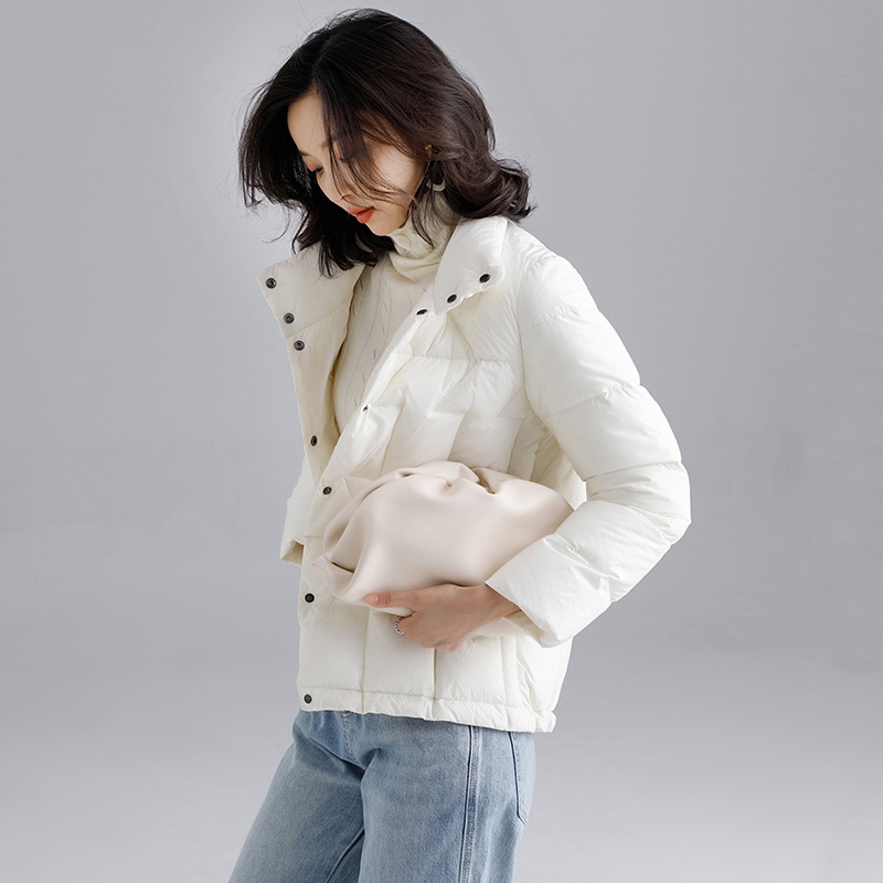 Mandy國際時尚 羽絨外套 冬 白鴨絨90%立領禦寒顯瘦短款外套(4色)