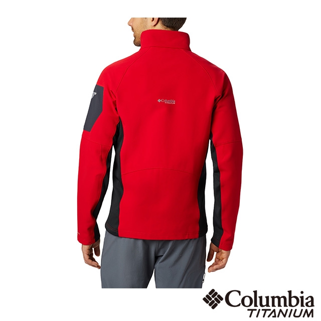 Columbia 哥倫比亞 男款- 鈦 防潑鋁點保暖軟殼外套-紅色