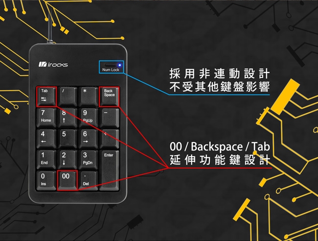 [非連動]irocks KR6910數字鍵盤