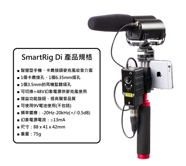 Saramonic楓笛 SmartRig Di 麥克風、智慧型手機收音介面