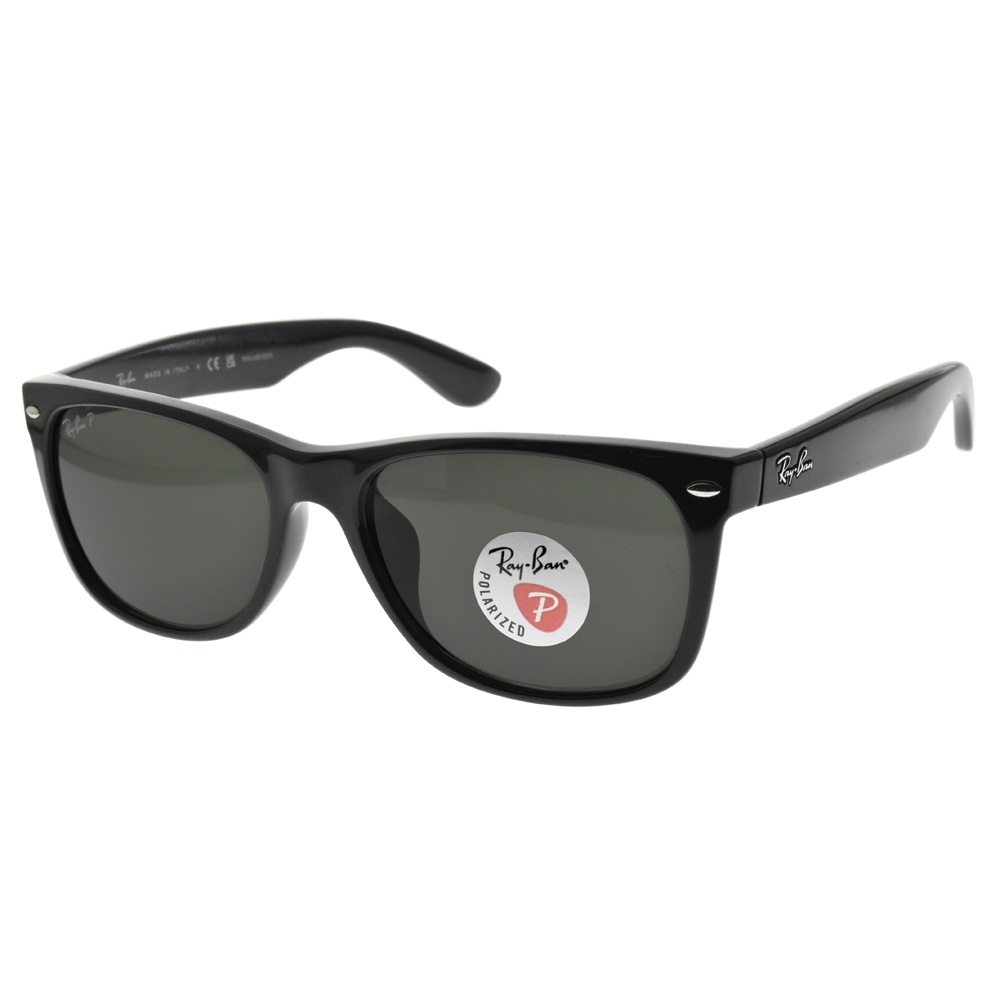 RayBan雷朋New Wayfarer 偏光太陽眼鏡/黑墨綠偏光鏡片#RB2132F 90158