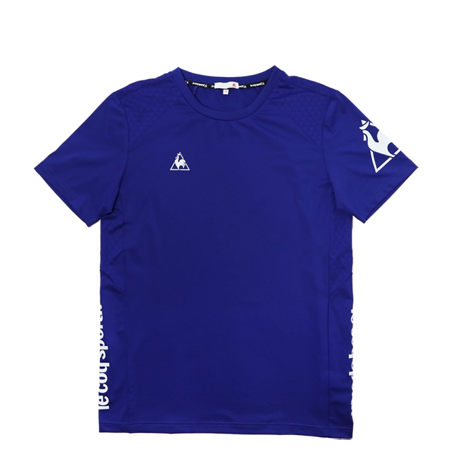 le coq sportif 法國公雞牌基礎透氣吸濕排汗短袖T恤 男-寶藍