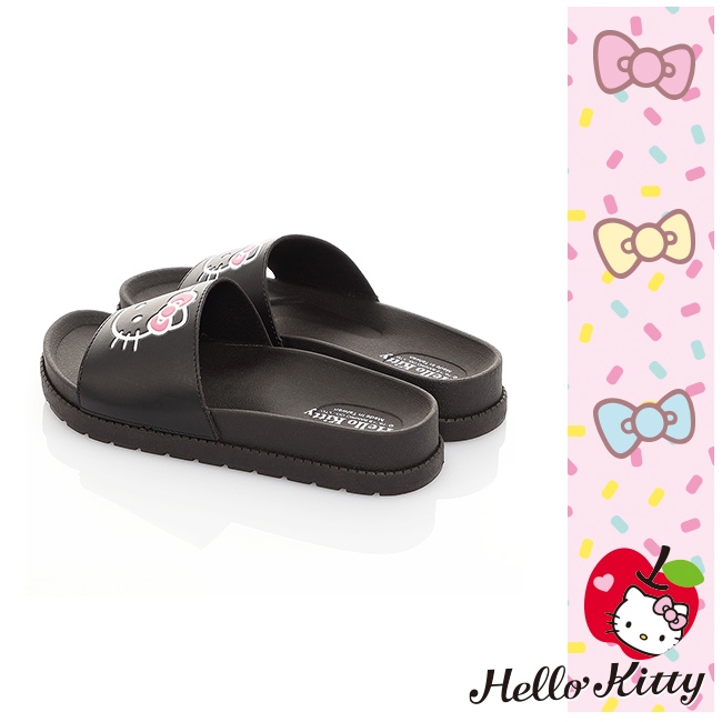 Hello Kitty女鞋 輕量減壓吸震休閒拖鞋-白.黑