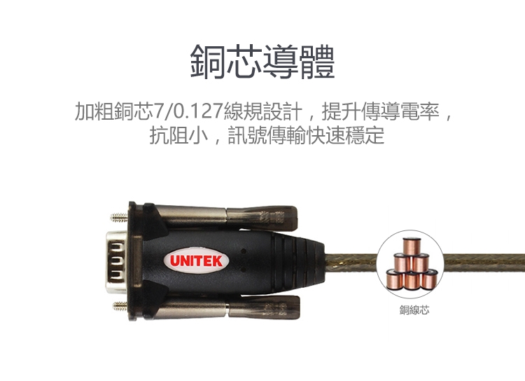 UNITEK USB2.0轉RS232串口連接線