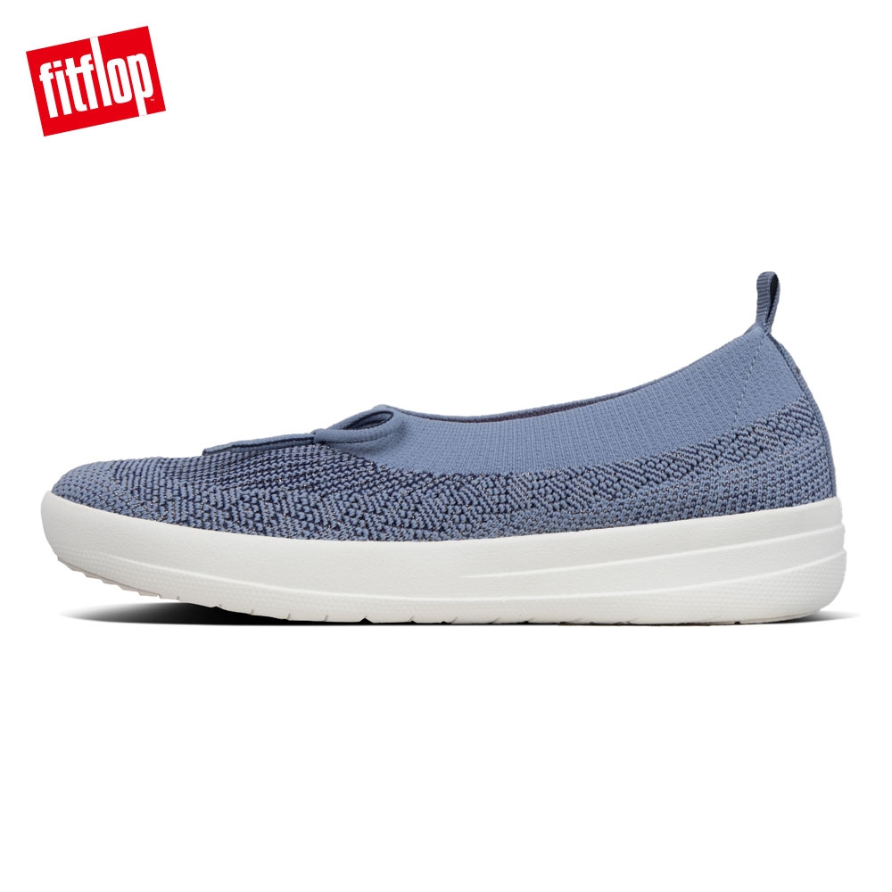 FitFlop ÜBERKNIT BOW BALLERINAS 休閒娃娃鞋 粉藍