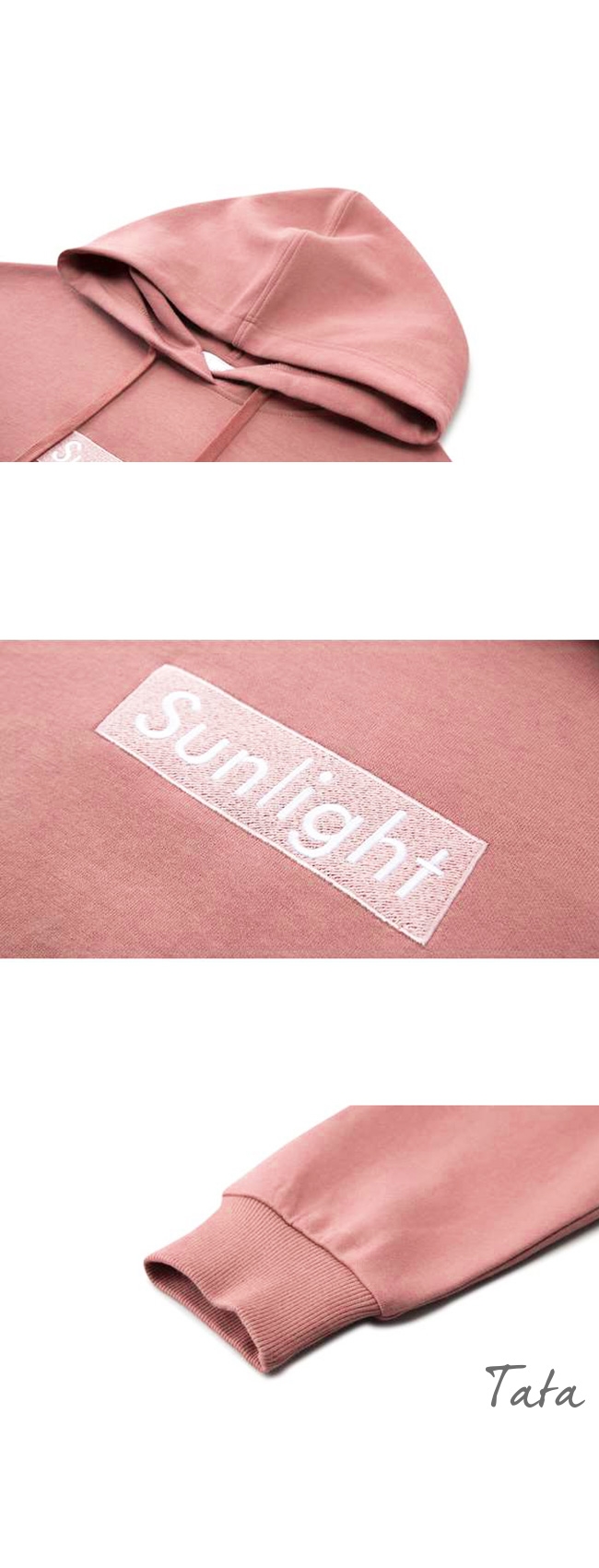 胸前刺繡SUNLIGHT帽T TATA-(M~XL)