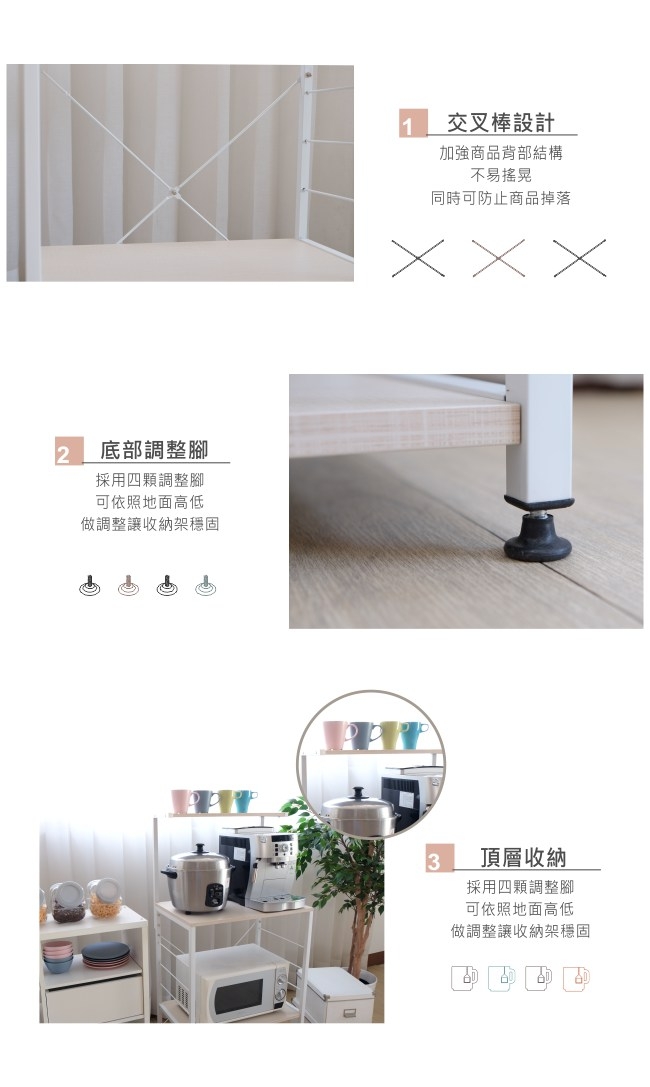 EASY HOME-防潑水多用途電器收納架DIY(胡桃色)-60*40*123CM