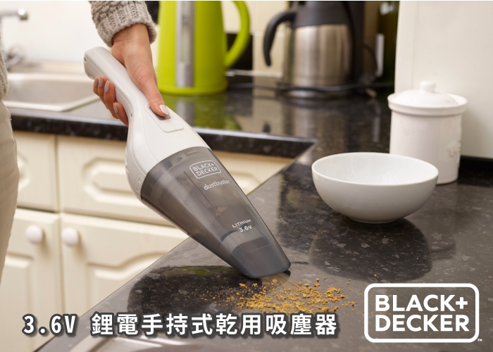 美國 BLACK+DECKER 3.6V高效鋰電 無線手持式吸塵器 NVB115J