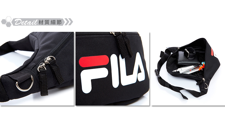 FILA 經典LOGO腰包-黑 BWT-5102-BK