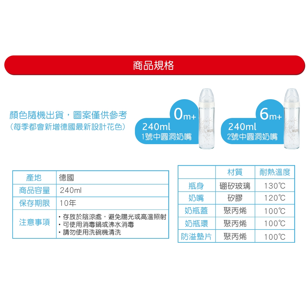 【雙11下殺】NUK-濕紙巾80抽20包+輕寬口徑奶瓶+奶瓶清潔液