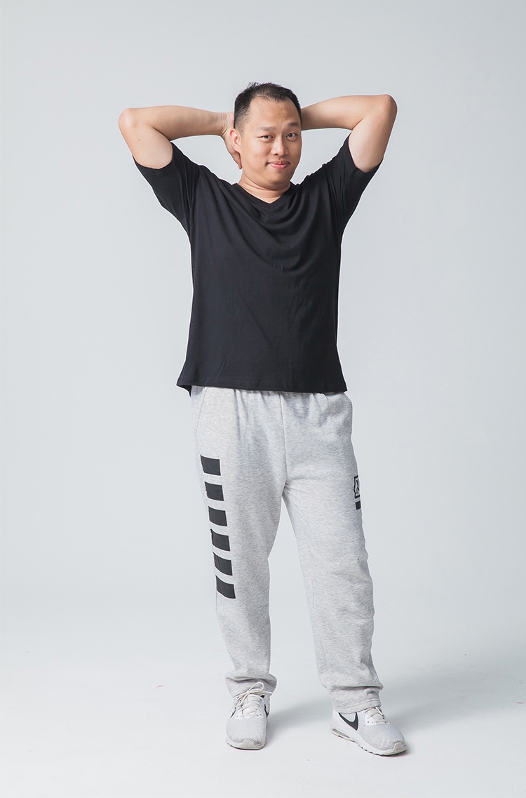 男人幫大尺碼 F0181韓國版型100%純棉高磅數厚款素色V領T恤