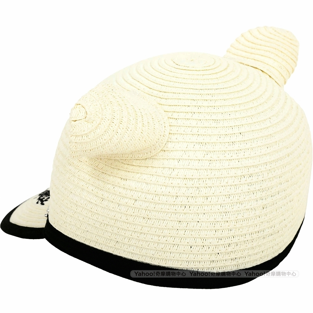 KARL LAGERFELD Choupette 貓耳朵造型草編棒球帽(米色)