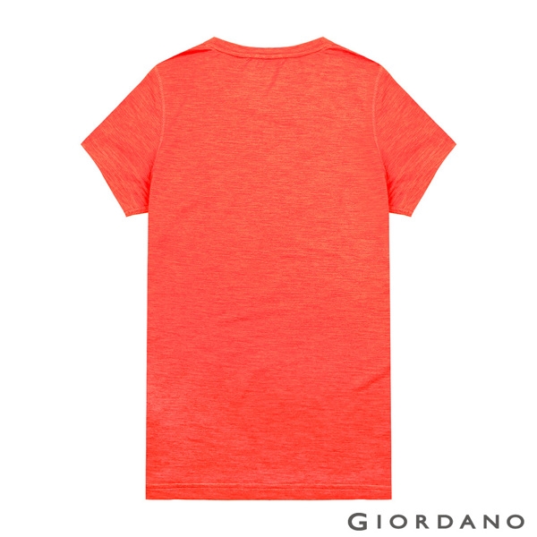 GIORDANO 女裝G-MOTION反光LOGO運動T恤-38 錦鯉橙