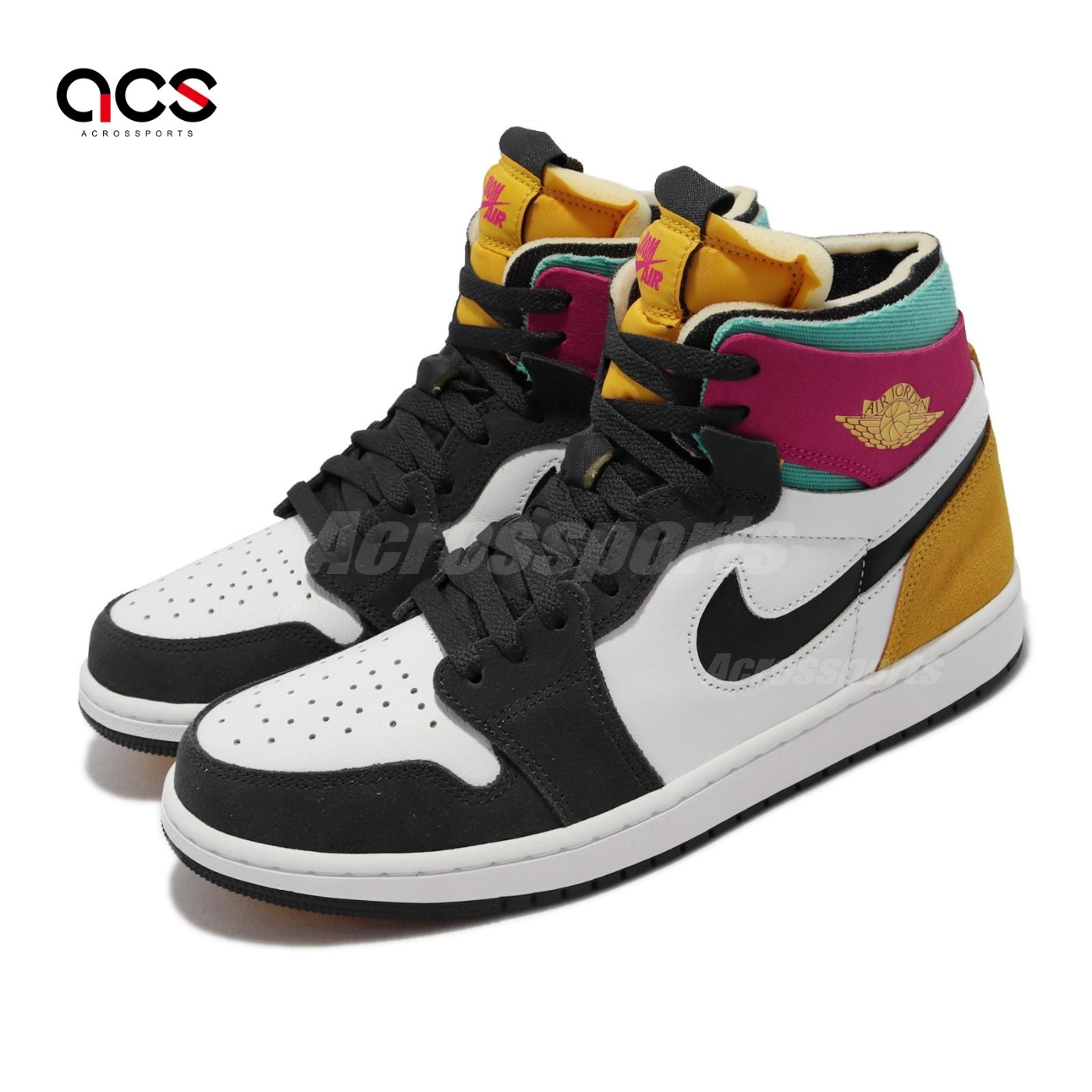 Nike Air Jordan 1 Zoom Air CMFT 白黑彩色拼接男鞋AJ1 一代