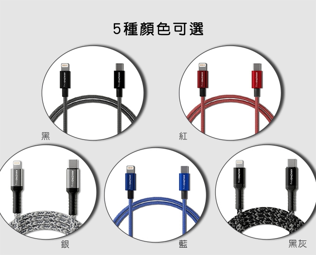 AMAZINGthing Apple to Type C PD快充傳輸線-1.2M