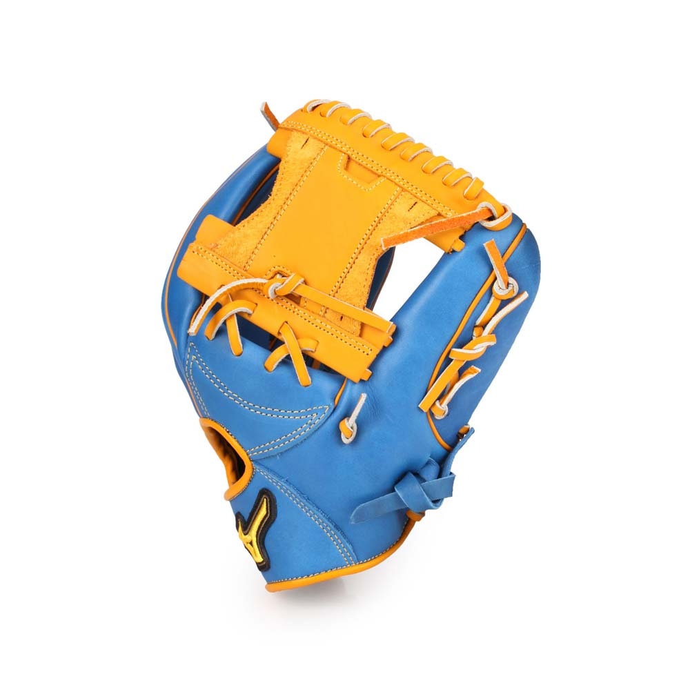 MIZUNO 壘球手套內野手用 寶藍黃