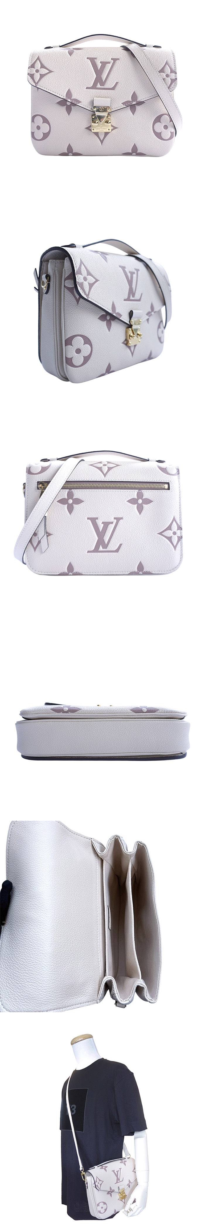 Louis Vuitton Pochette METIS 全皮手提斜背郵差包(M45596-米白), LV路易威登