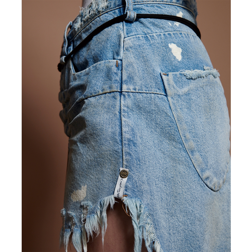 ONETEASPOON RELAXED DENIM MINI 牛仔短裙-(女)