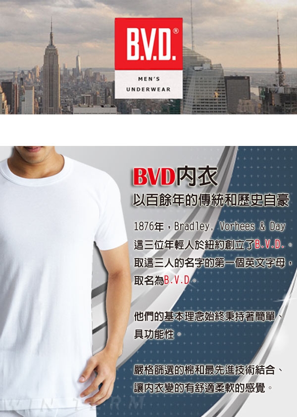 BVD 速乾菱格紋開襟針織印花平口褲-3件組