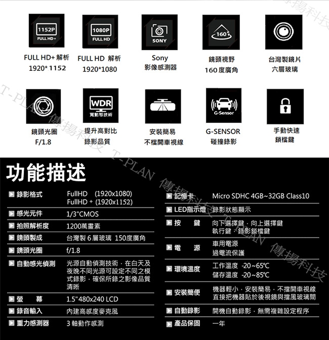 WinsTouch 夜視高清行車紀錄器 獨家尋車功能(WVR-910P+) 贈16G記憶卡