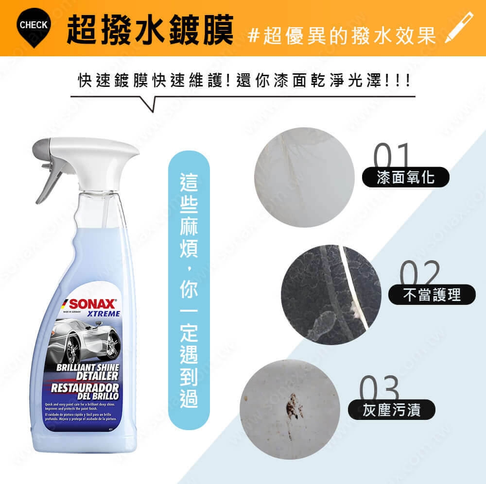 SONAX,超撥水鍍膜,光鍍膜,光滑保護劑,鍍膜