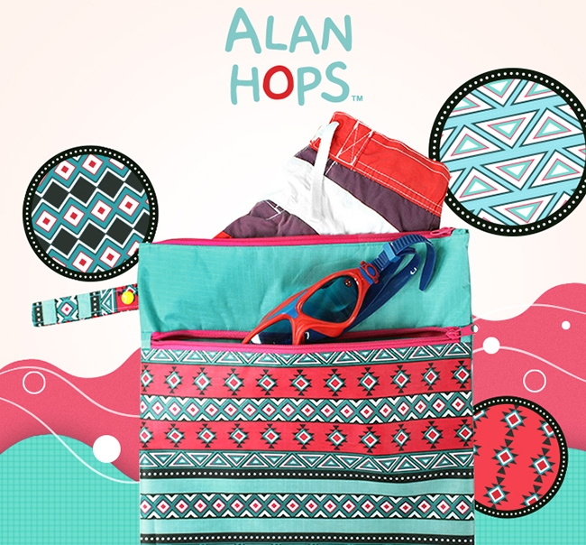 Alan Hops 防水乾濕分離收納袋 (個性部落風)