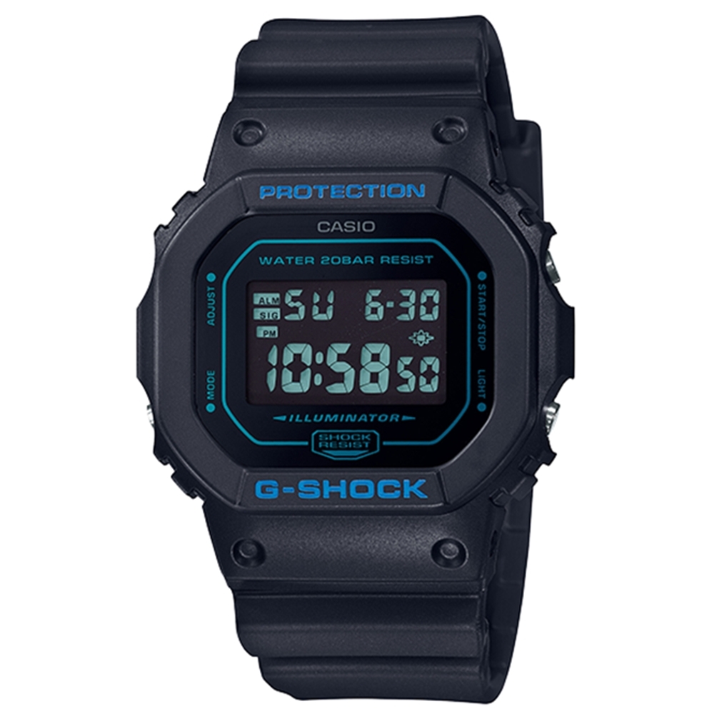 CASIO卡西歐G-SHOCK系列 經典手錶(DW-5600BBM-1)-黑/42.8mm