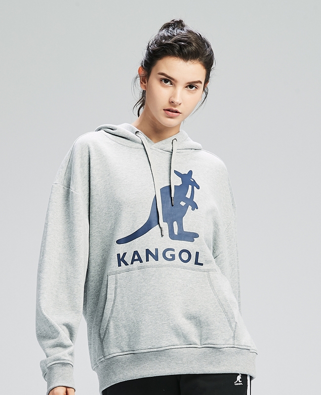 [時時樂]【KANGOL】Oversize大LOGO連帽上衣-男女款共五色