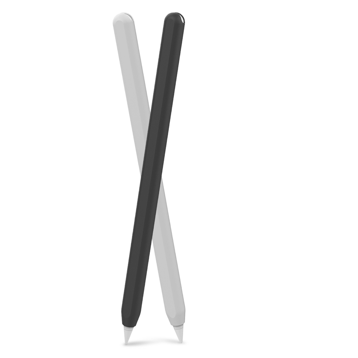 AHAStyle Apple Pencil 第二代專用 矽膠保護筆套 雙色2入 黑＋白