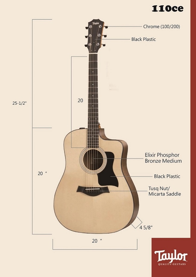 Taylor 110CE 電木吉他 / 民謠吉他 /公司貨