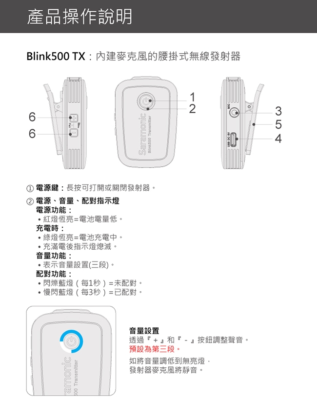 Saramonic楓笛 Blink500 B4(TX+TX+RXDi)一對二無線麥克風套裝