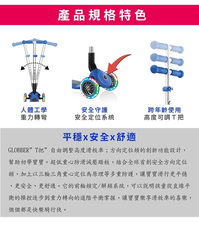 法國GLOBBER - 哥輪步兒童2合1三輪摺疊滑板車-共4色