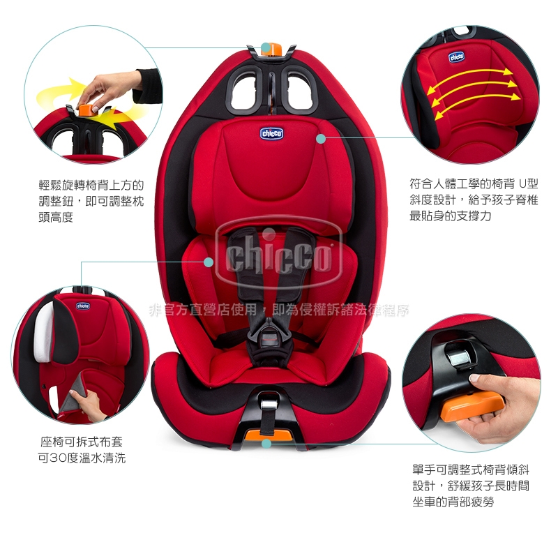 chicco-Gro-Up 123成長型安全汽座(幕府黑)