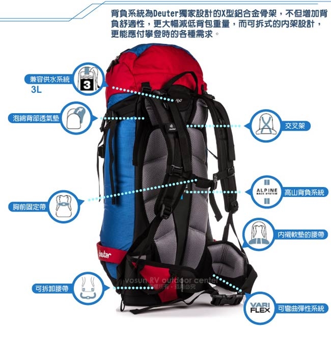 德國Deuter Guide 超輕抗撕裂耐磨透氣型後背包35L+8L | 運動/登山包