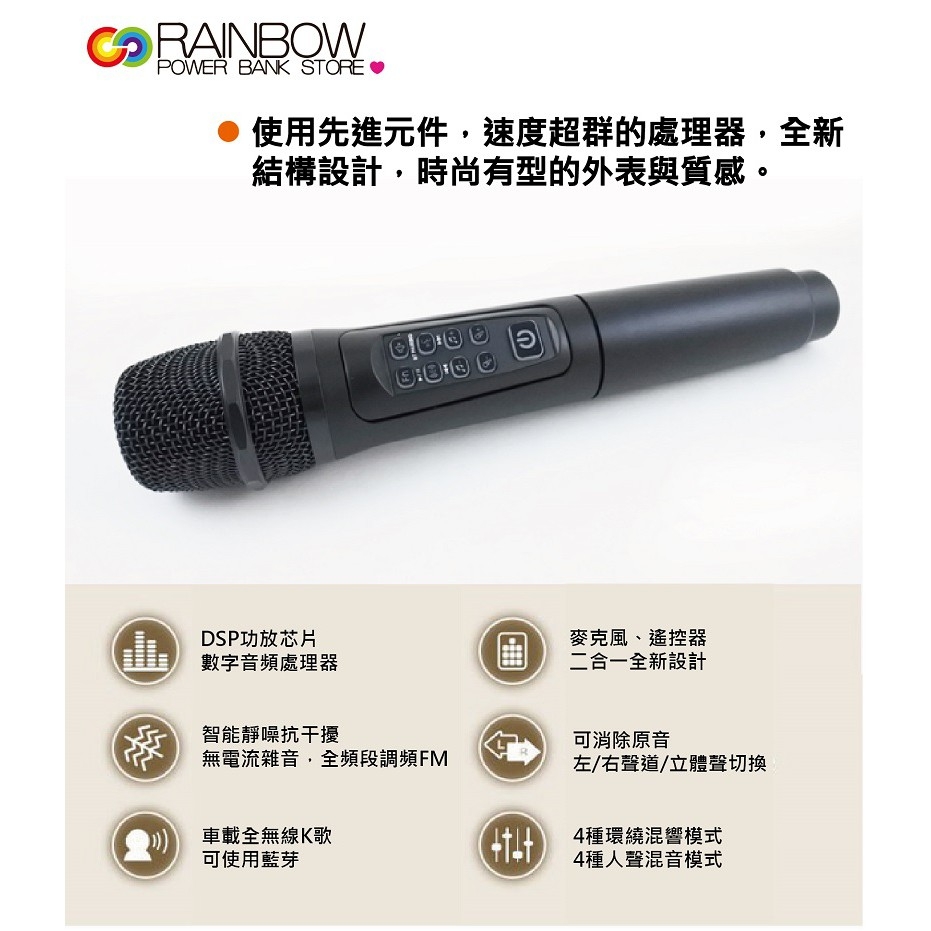 【Rainbow】多功能劇院組 F666 MIC 一組二隻無線藍牙車用麥克風-迷你劇院組