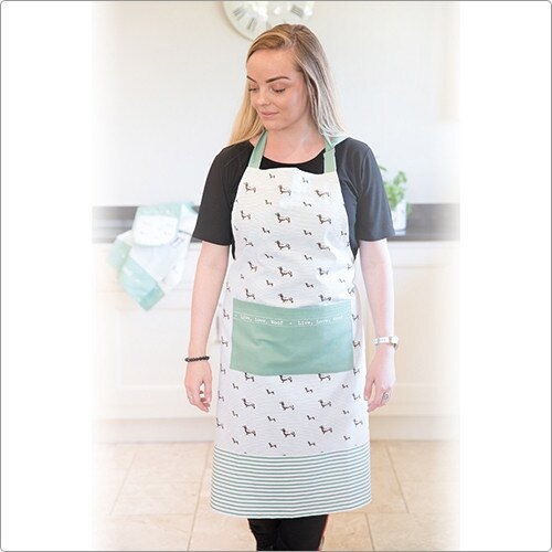 《KitchenCraft》平口單袋圍裙(臘腸狗)