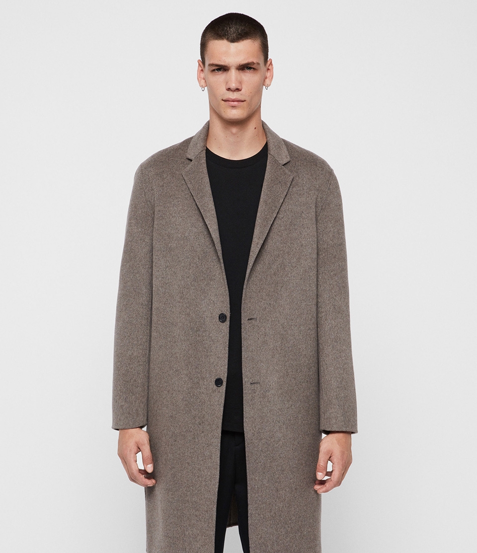 ALLSAINTS HANSON 素色羊毛寬鬆簡約大衣