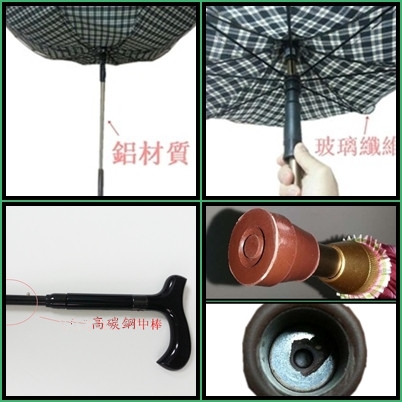 暐天Weiyi 分離式防風手杖傘 - 歐風咖啡格