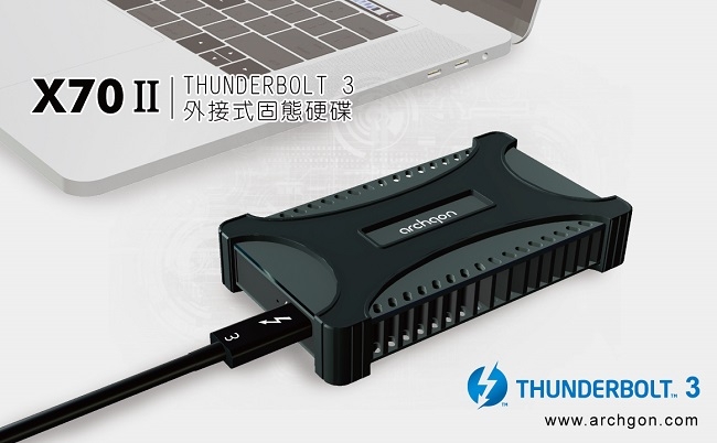 archgon X70 II外接式固態硬碟Thunderbolt 3-960GB -曜石黑