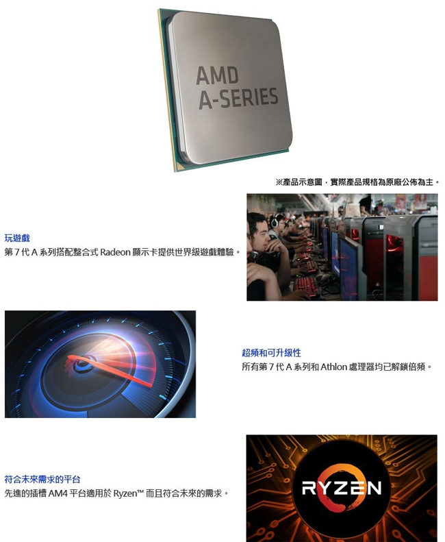 AMD A8-9600 AM4 四核心處理器《3.1GHz》