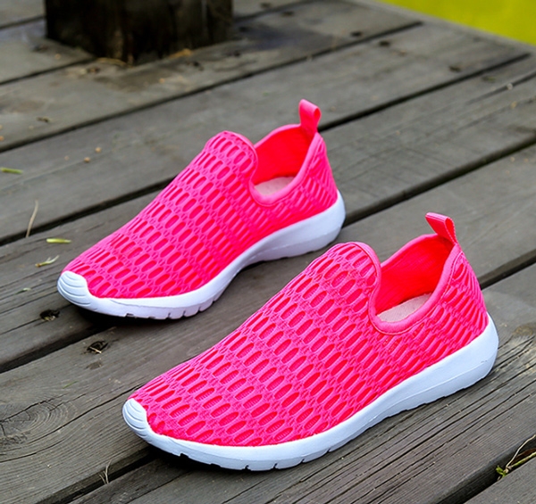 韓國KW美鞋館-飛織輕量網休閒鞋 桃紅