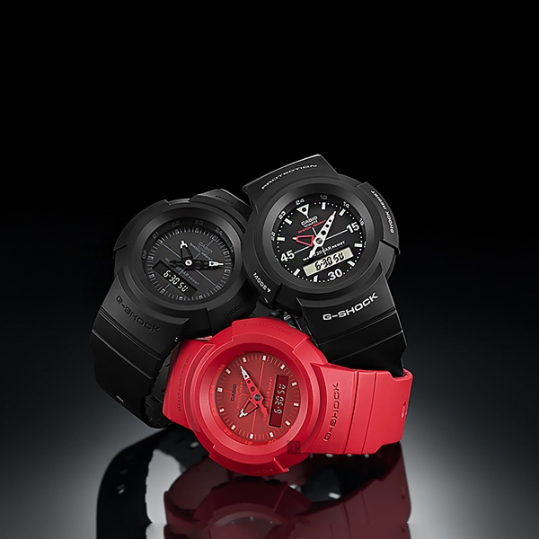 CASIO 卡西歐G-SHOCK 復刻ONE TONE雙顯計時手錶-黑AW-500E-1E