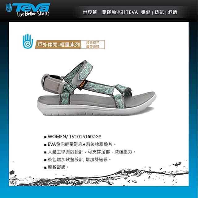 TEVA Sanborn Universal 涼鞋 裂紋灰綠 女