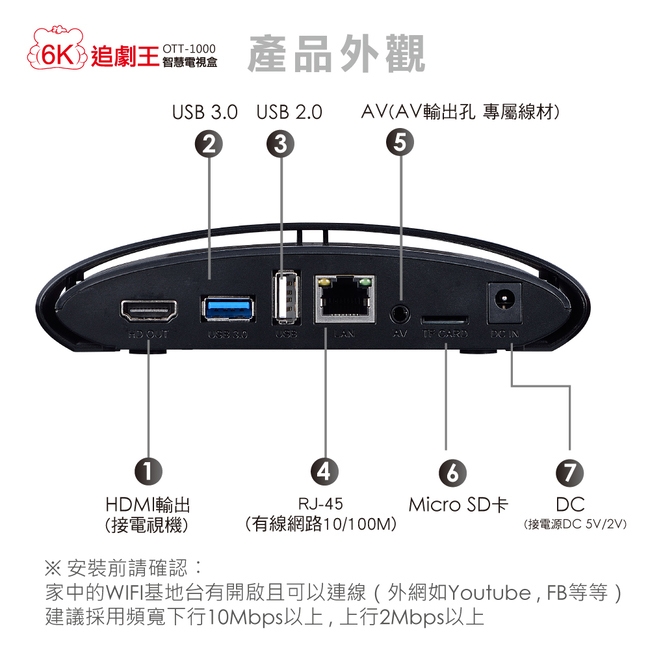 PX大通6K追劇王智慧電視盒 OTT-1000