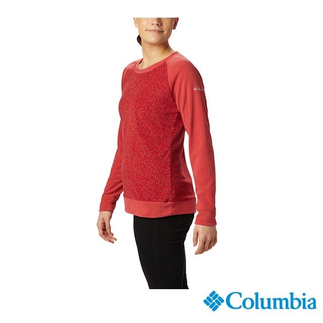Columbia 哥倫比亞女款-刷毛長袖上衣-紅色 UAK10820RD